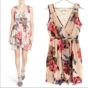 NWT BAND OF GYPSIES crochet back floral dress